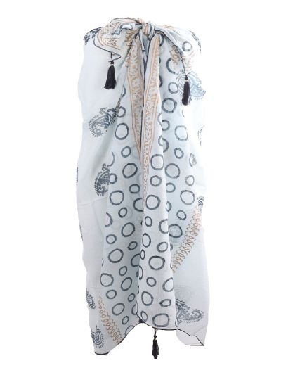 Lichtblauwe sarong met diverse prints