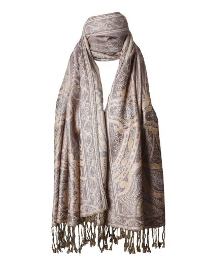 Lieke pashmina sjaal met ornamentpatroon