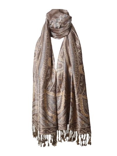 Lieke pashmina sjaal met ornamentpatroon