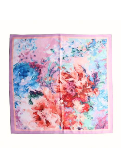 Satijnen sjaaltje met aquarelprint