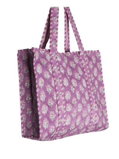 Gewatteerde shopper in de kleur lila