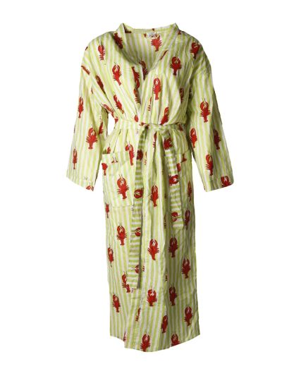 Lange kimono met kreeftenprint