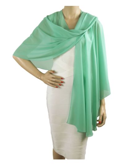 Mintgroene crêpe voile cape stola