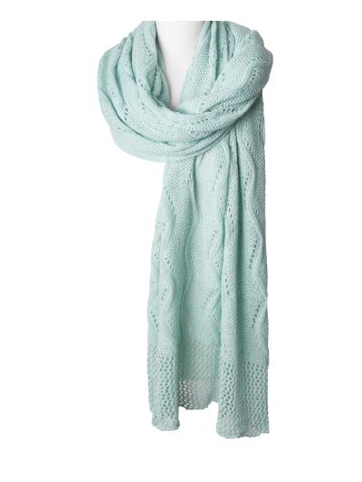 Claire Omslagdoek – gehaakt in licht turquoise
