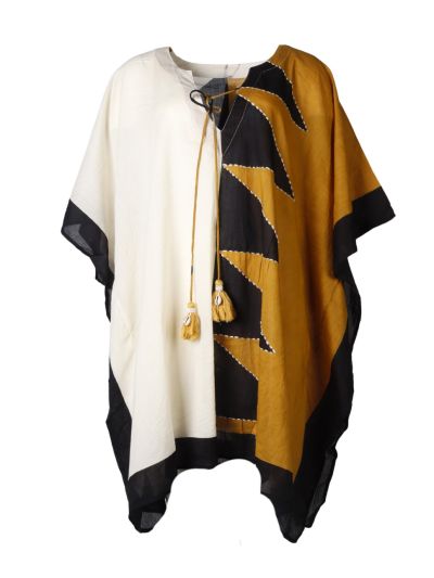 Kaftan met colorblock print