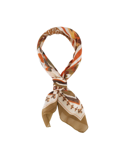 Zijde-blend sjaal met abstracte print