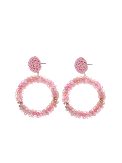Eva statement oorbellen in roze
