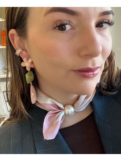 Statement oorbellen pastel bloemen