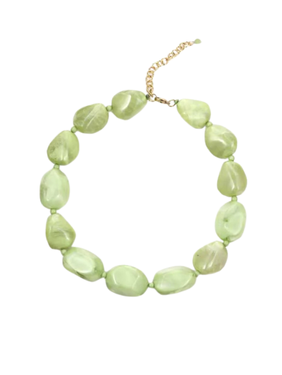 Grote statement kralenketting met marmereffect