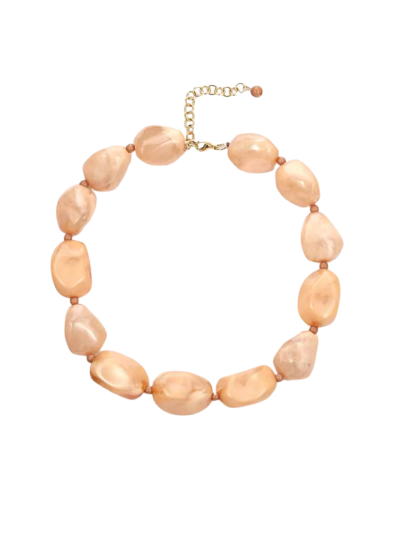 Grote statement kralenketting met marmereffect