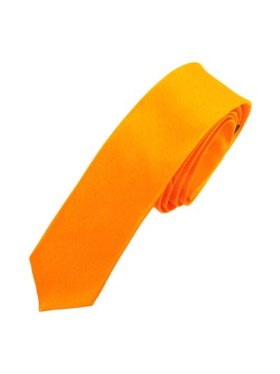 Fel oranje extra skinny stropdas