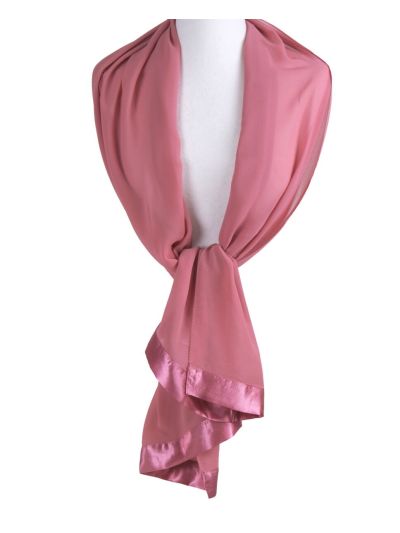 Donker-oudroze crêpe voile stola
