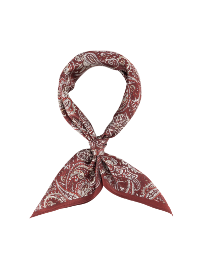 Donkerrood zijden sjaaltje met paisleyprint