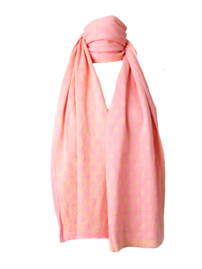 Katoenen tricot sjaal met stippenprint