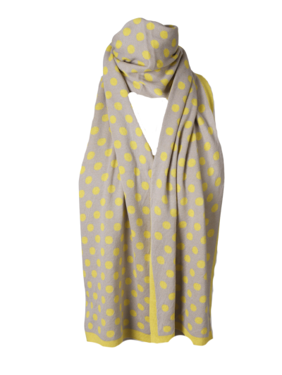 Katoenen tricot sjaal met stippenprint