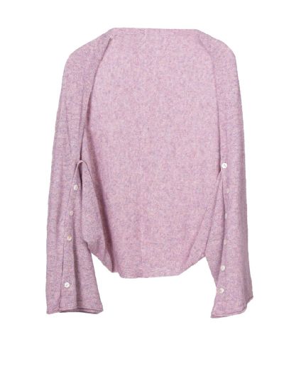 Bolero / poncho van kasjmier blend in gemêleerd oudroze