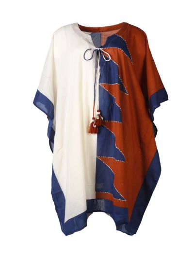 Kaftan met colorblock print