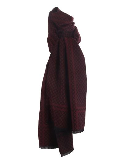 Zachte wol-blend sjaal met ruitjes in rood