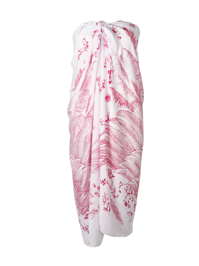 Sarong met verenprint roze