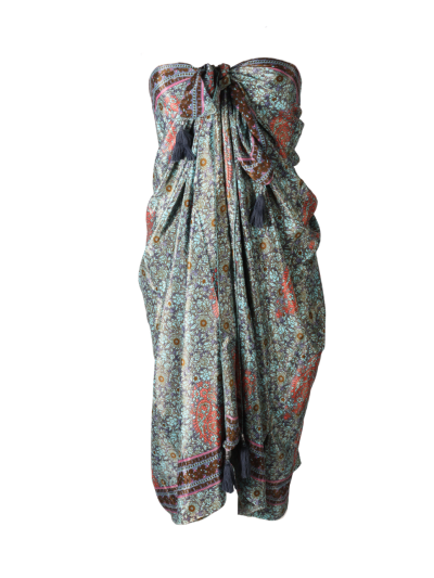Sarong met paisleyprint en kwastjes
