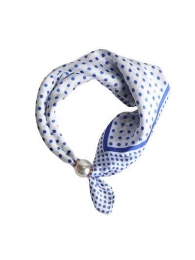 Polkadot sjaaltje met parel sluiting 