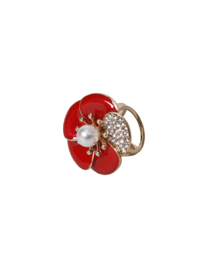 Sjaalring met bloem en strass