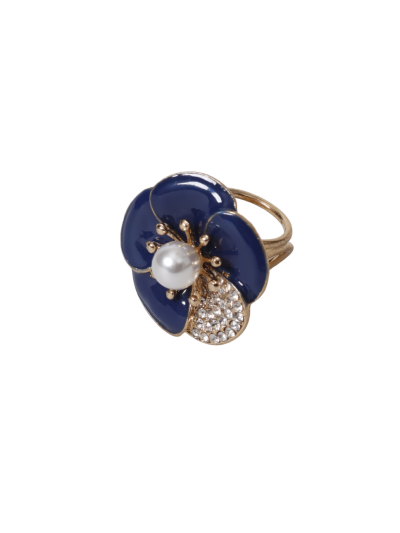 Sjaalring met bloem en strass
