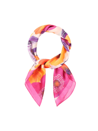 Satijn sjaaltje met tropical print