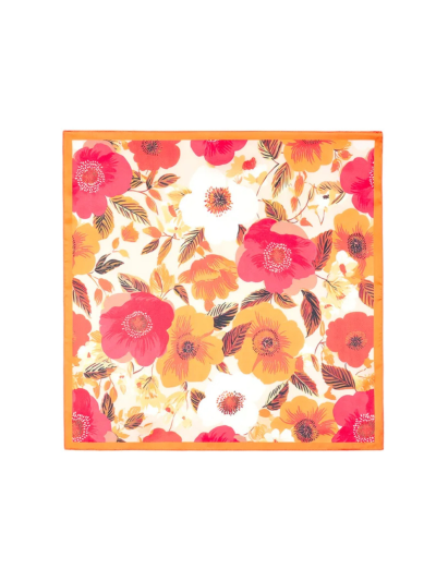 Satijn sjaaltje met tropical print