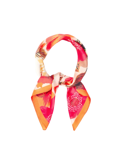Satijn sjaaltje met tropical print