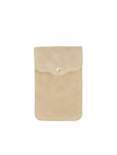 Beige suède telefoontasje