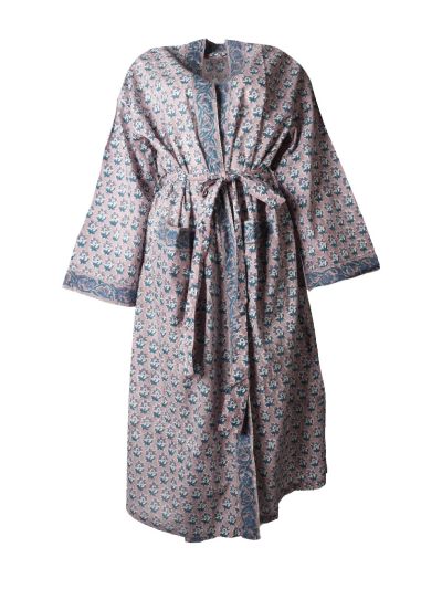 Lange kimono met bloemenprint