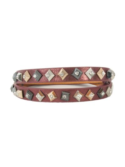 trendy set rode laars riempjes met studs en strass