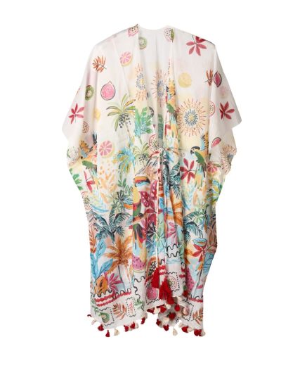 Kimono met kleurrijke tropische print