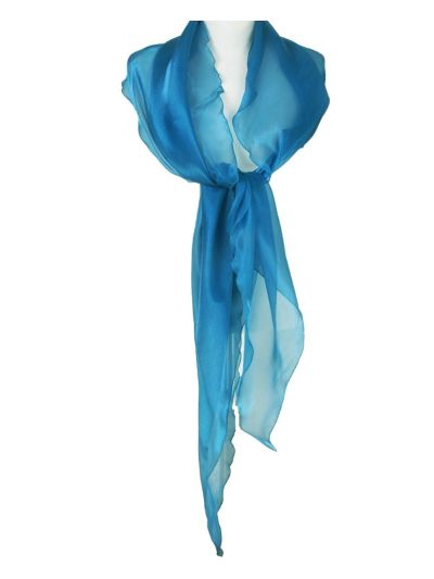 Turquoise stola met weerschijneffect