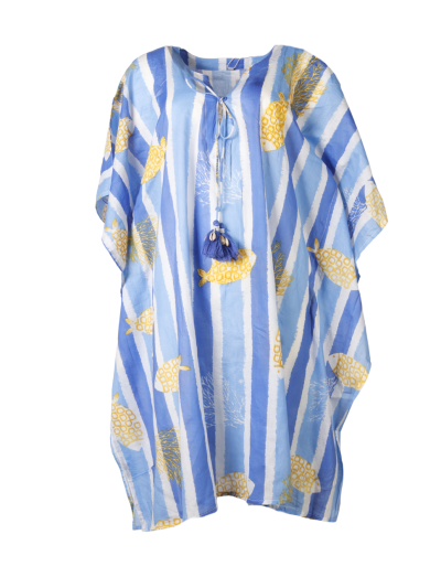 Kaftan met vissenprint