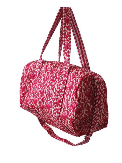 Gewatteerde weekend tas met floral in roze
