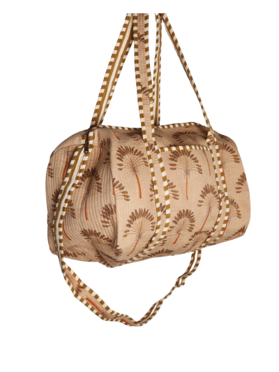 Gewatteerde weekend tas in camel