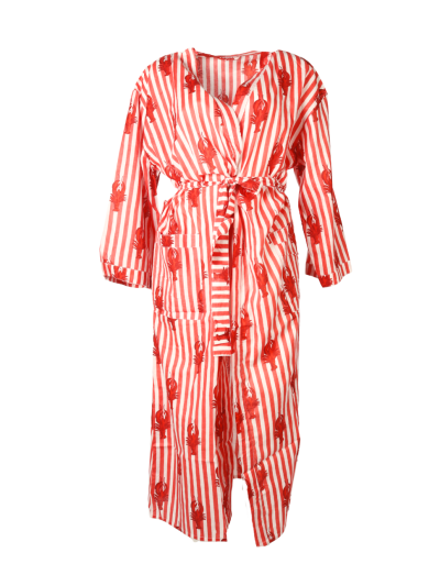 Lange kimono met kreeftenprint