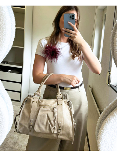 Large lederen city bag