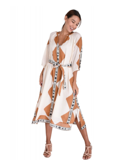 Katoenen jurk met ikat print