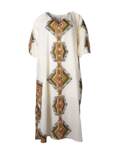 Katoenen jurk met ikat print