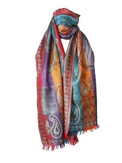 Kleurrijke zijden pashmina sjaal