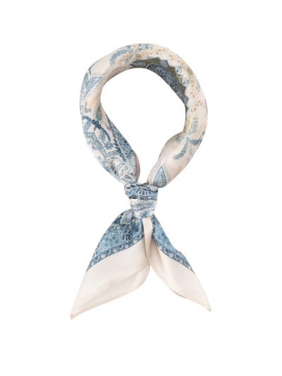 Zijden sjaaltje met fijne paisleyprint