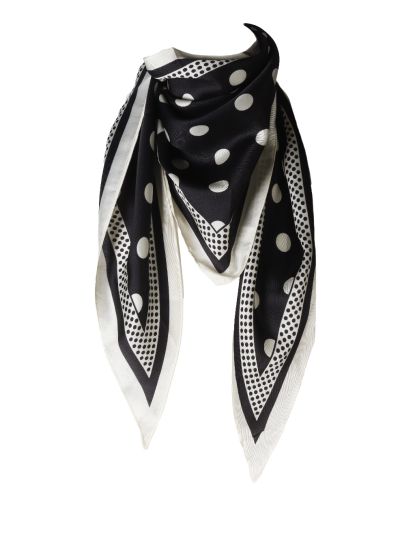 Satijnen driehoeksjaaltje met polkadot print