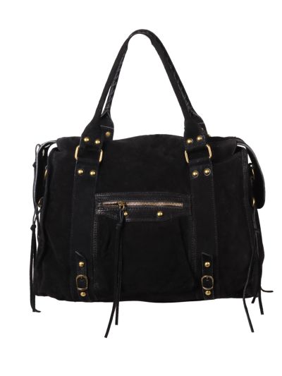 Large suède city bag
