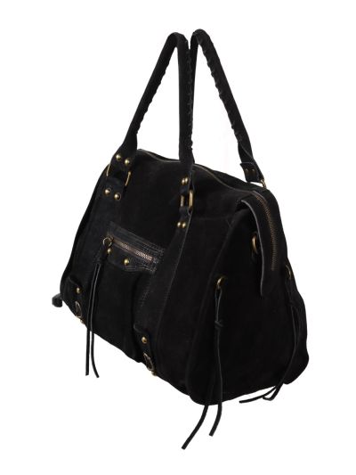 Large suède city bag