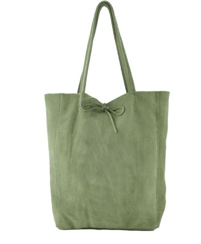 Suède shopper in antiek groen