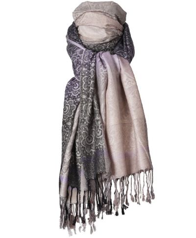 Pashmina sjaal met kleurverloop in lila