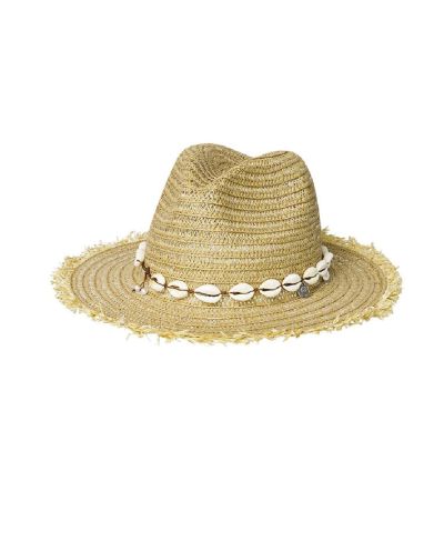 Strandhoed met schelpen en muntjes